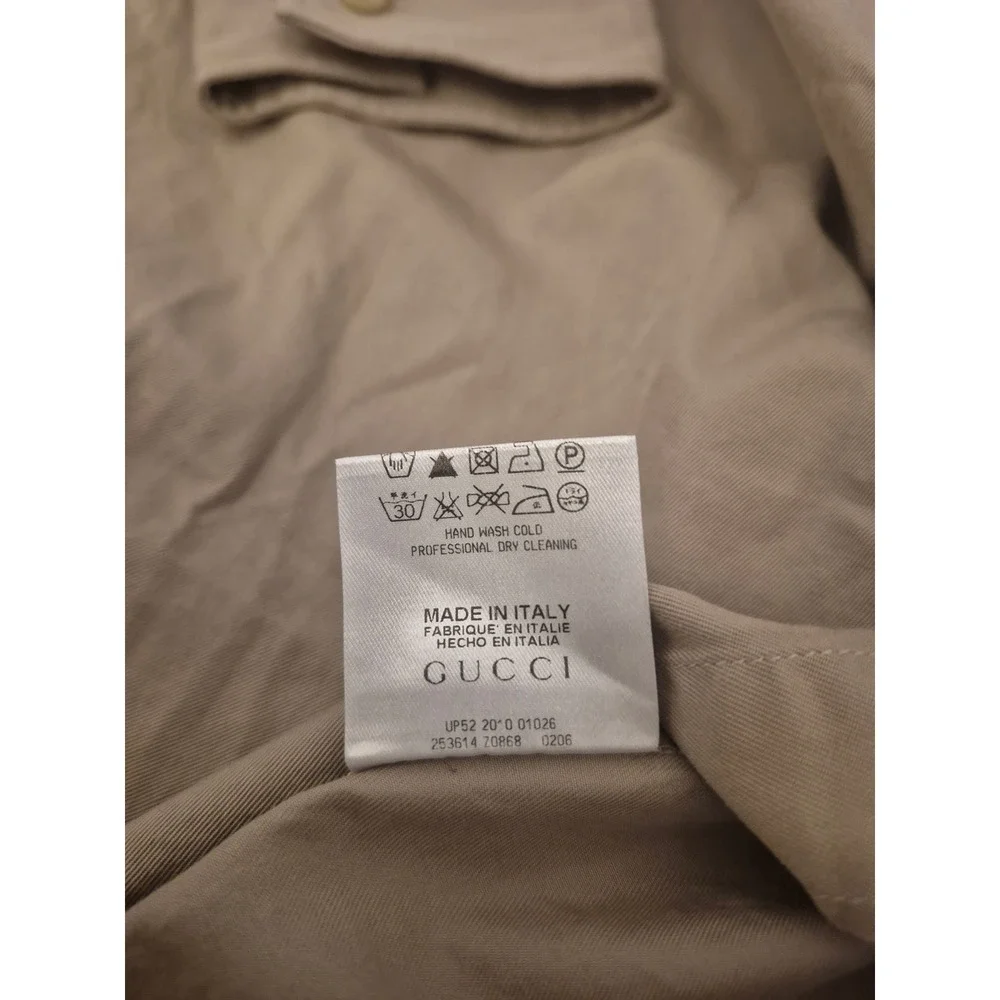 Gucci Men's Beige Slim Fit Button-up Shirt - Size: 16½ - Large